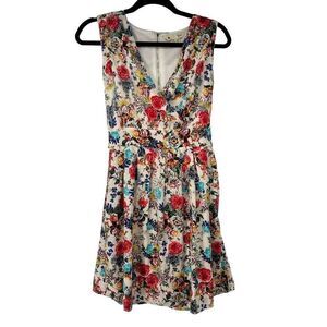 Yumi Floral Fit and Flare Sleeveless Mini Dress